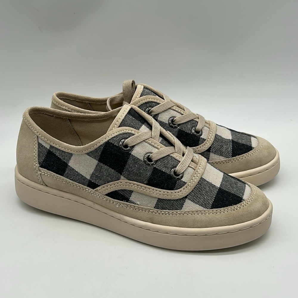 Zodiac Cheezburger Plaid Lace-Up Sneakers Women’s Size 9M Black White Tan NIB - Picture 4 of 11